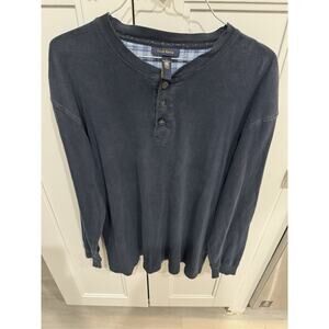 Club Room Mens Long Sleeve Shirt Size LARGE Soft Henley 3 Button NEW